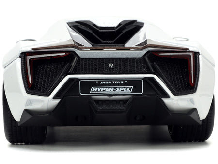 Lykan Hypersport White with Bronze Metallic Rear Spoiler "HKS" "Hyper-Spec" Series 1/24 Diecast Model Car by Jada-Jada-ModelCars.com