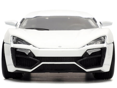 Lykan Hypersport White with Bronze Metallic Rear Spoiler "HKS" "Hyper-Spec" Series 1/24 Diecast Model Car by Jada-Jada-ModelCars.com