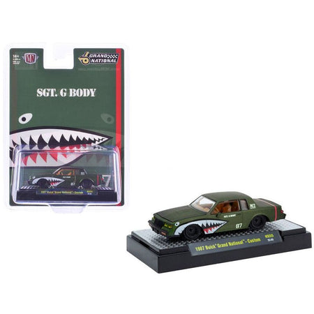 M2 1987 Buick Grand National Custom Green Metallic with Shark Mouth Graphics "Sgt. G Body" Limited Edition to 6600 pieces Worldwide 1/64 Diecast Model Car by M2 Machines - M2 - ModelCars.com
