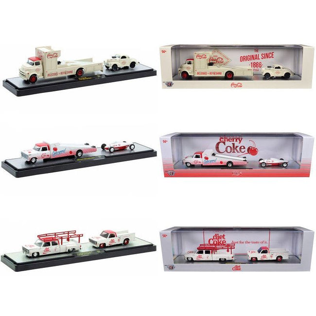 M2 Auto Haulers "Coca-Cola" Set of 3 pieces Release 34 Limited Edition to 8000 pieces Worldwide 1/64 Diecast Models by M2 Machines-M2-ModelCars.com
