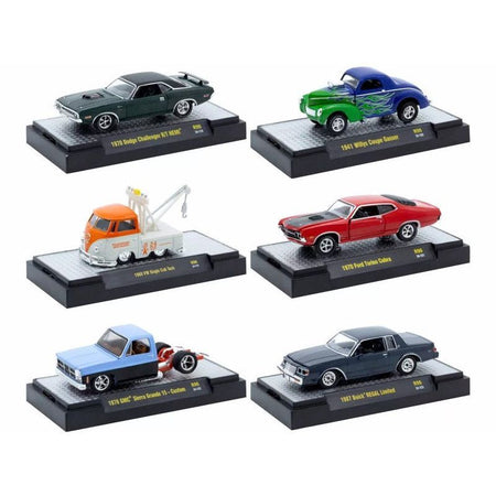 M2 "Auto - Thentics" 6 piece Set Release 96 IN DISPLAY CASES Limited Edition 1/64 Diecast Model Cars by M2 Machines - M2 - ModelCars.com