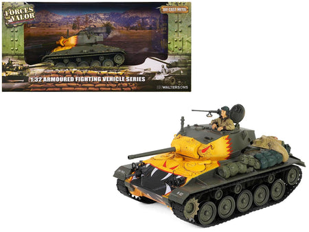 M24 Chaffee Light Tank "Tiger Face 79th Tank Btn Han River South Korea" (1950) United States Army "Armoured Fighting Vehicle" Series 1/32 Diecast Model by Forces of Valor-Forces Of Valor-ModelCars.com