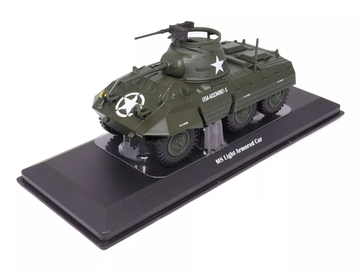 M8 Light Armored Car Olive Drab "United States Army" 1/43 Diecast Model by Militaria Die Cast-Militaria Die Cast-ModelCars.com