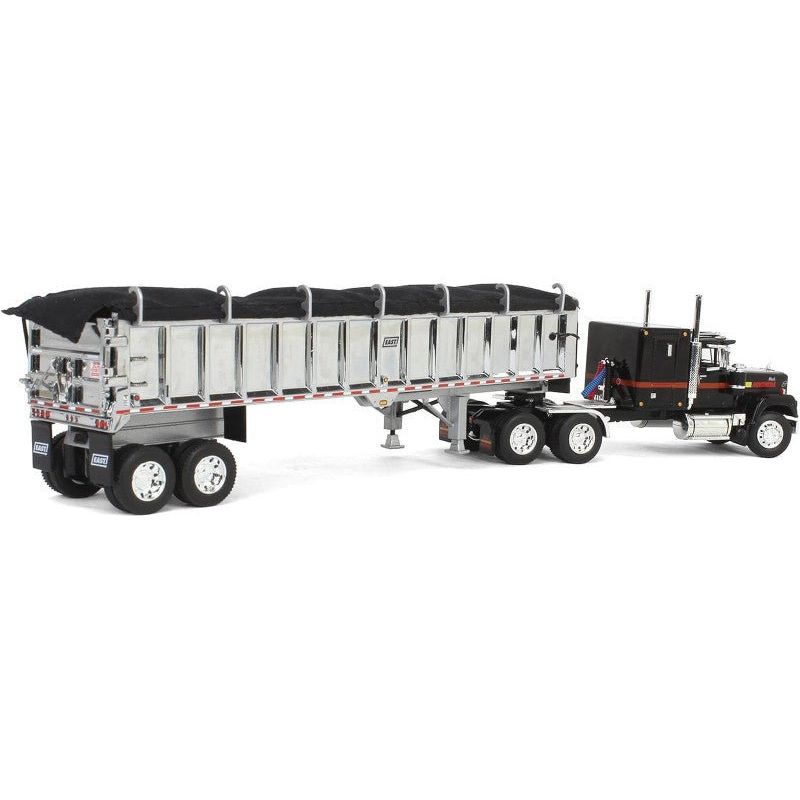 Mack Super - Liner with 60" Flat Top Sleeper and East End Dump Trailer Black 1/64 Diecast Model by DCP/First Gear - First Gear - ModelCars.com