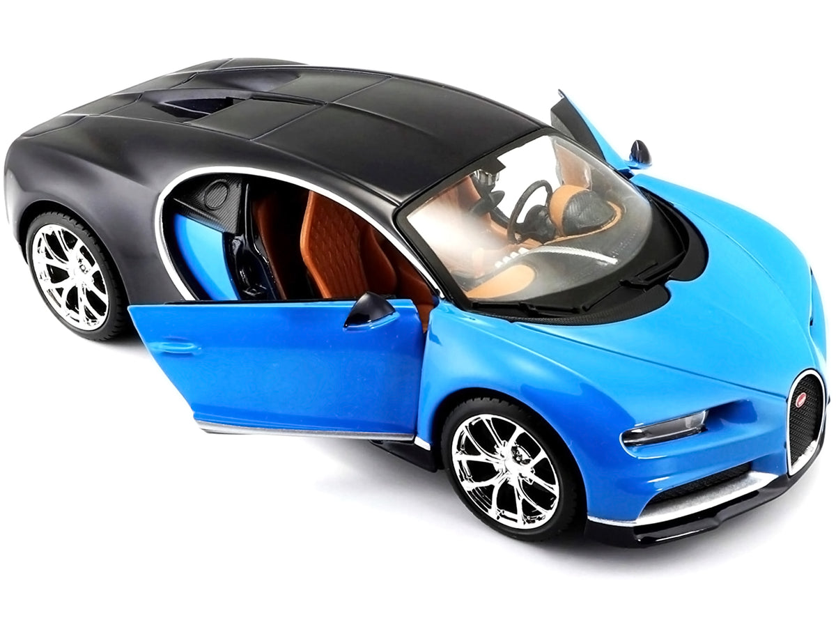 Bugatti Chiron Blue and Dark Blue 1/24 Diecast Model Car by Maisto - view 2