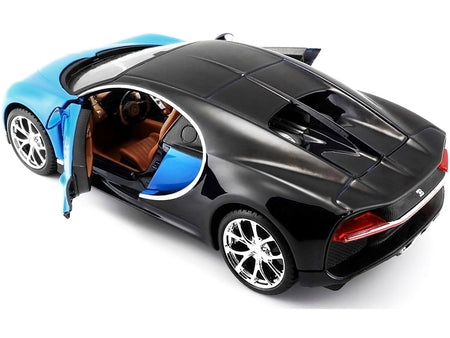 Bugatti Chiron Blue and Dark Blue 1/24 Diecast Model Car by Maisto - view 3
