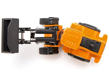 MAN Truck Blue Metallic with Low Loader Trailer and JCB 457 Wheel Loader Yellow 1/87 (HO) Diecast Model by Siku-SIKU-ModelCars.com