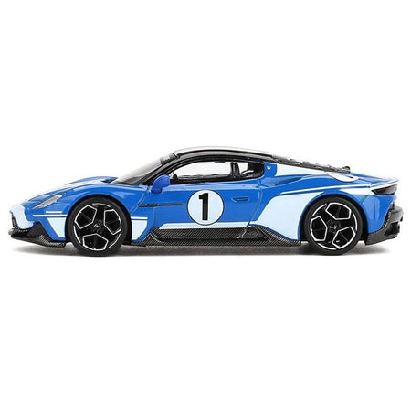 Maserati MC20 #1 Blue with White Stripes and Black Top "Maserati Performance Experience" 1/64 Diecast Model Car by BBR-BBR-ModelCars.com