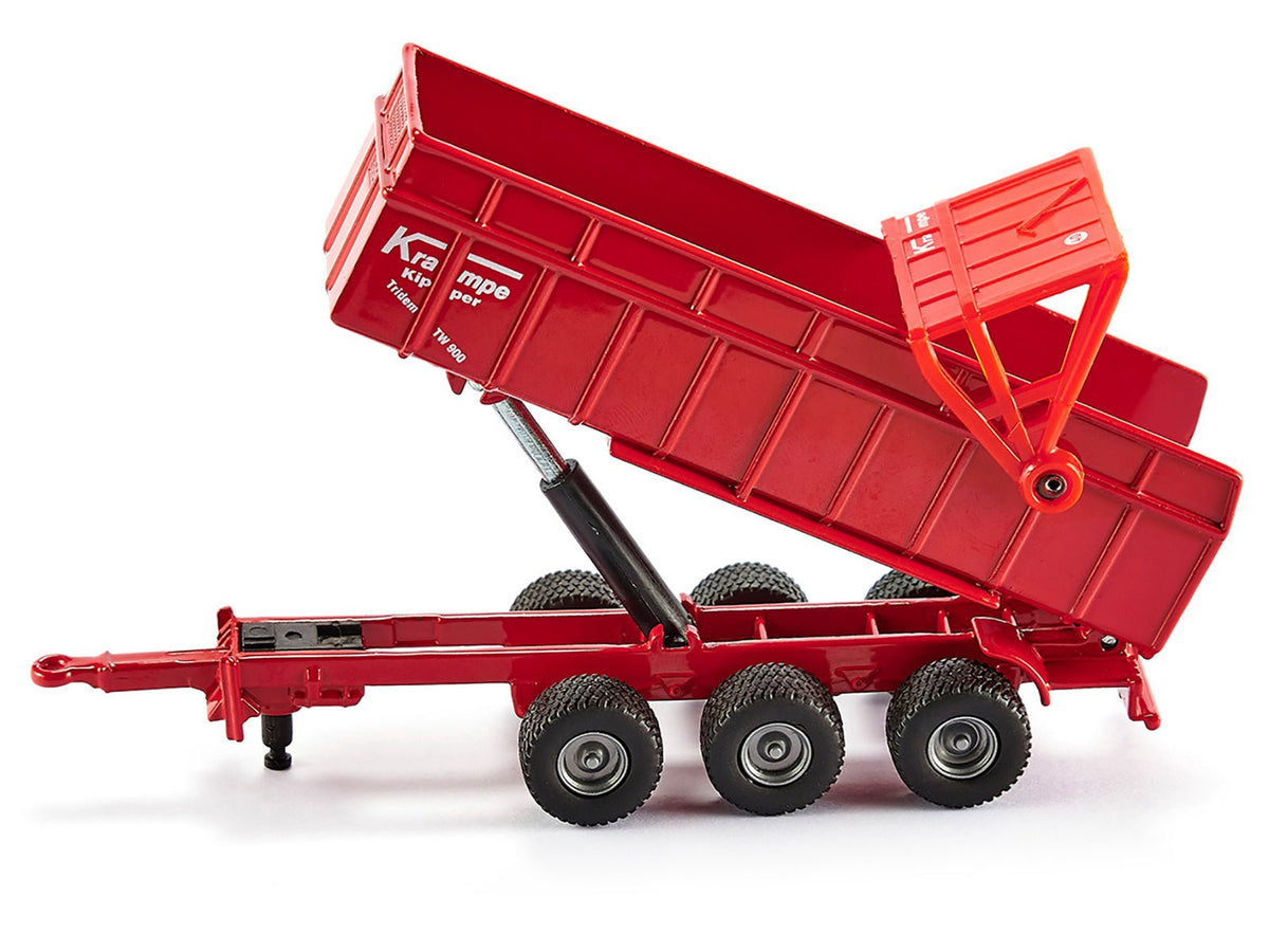 Massey Ferguson 8480 Dyna VT Tractor Red with Silver Top and Krampe Dump Trailer Red 1/87 (HO) Diecast Models by Siku-SIKU-ModelCars.com