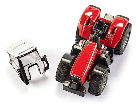 Massey Ferguson 8480 Dyna VT Tractor Red with Silver Top and Krampe Dump Trailer Red 1/87 (HO) Diecast Models by Siku-SIKU-ModelCars.com