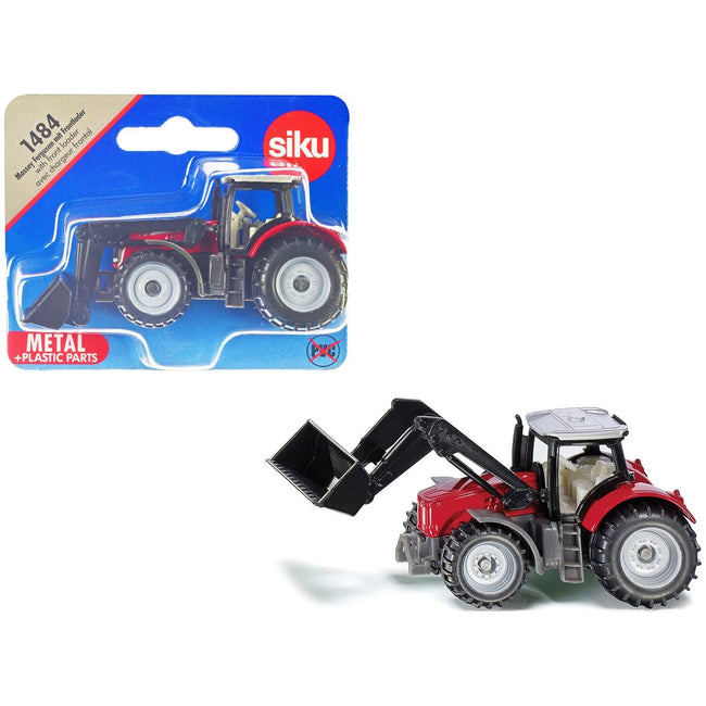Massey Ferguson Tractor with Front Loader Red with Silver Top Diecast Model by Siku-SIKU-ModelCars.com