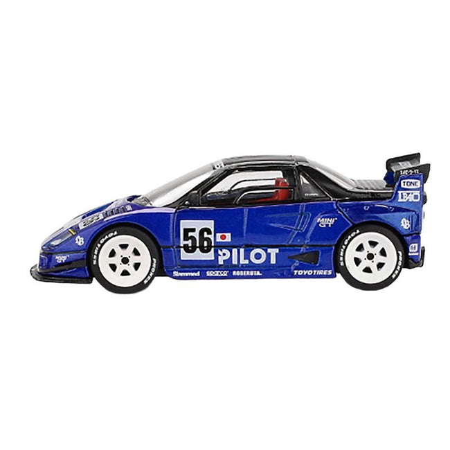 Mazda AZ-1 Liberty Walk LB40 RHD (Right Hand Drive) #56 "PILOT" Blue Metallic with Black Top Limited Edition 1/64 Diecast Model Car by Mini GT-Mini GT-ModelCars.com