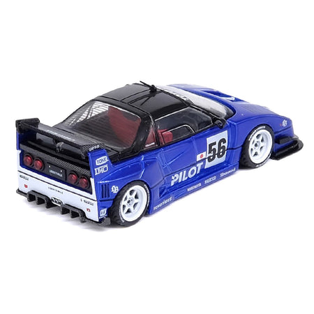 Mazda AZ-1 Liberty Walk LB40 RHD (Right Hand Drive) 56 "Pilot" Blue with Black Top 1/64 Diecast Model Car by Inno Models-Inno Models-ModelCars.com