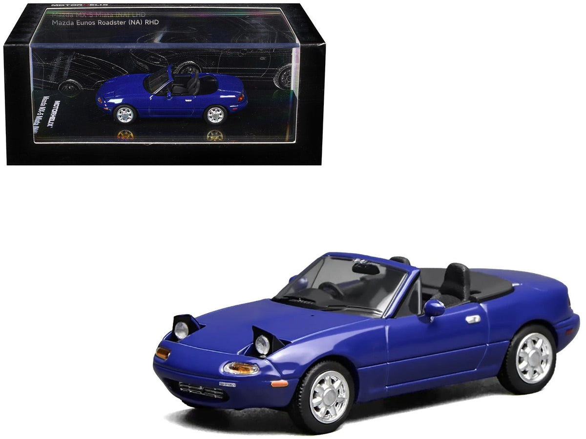 Mazda MX-5 Miata Convertible Laguna Blue 1/64 Diecast Model Car by MotorHelix-Motorhelix-ModelCars.com