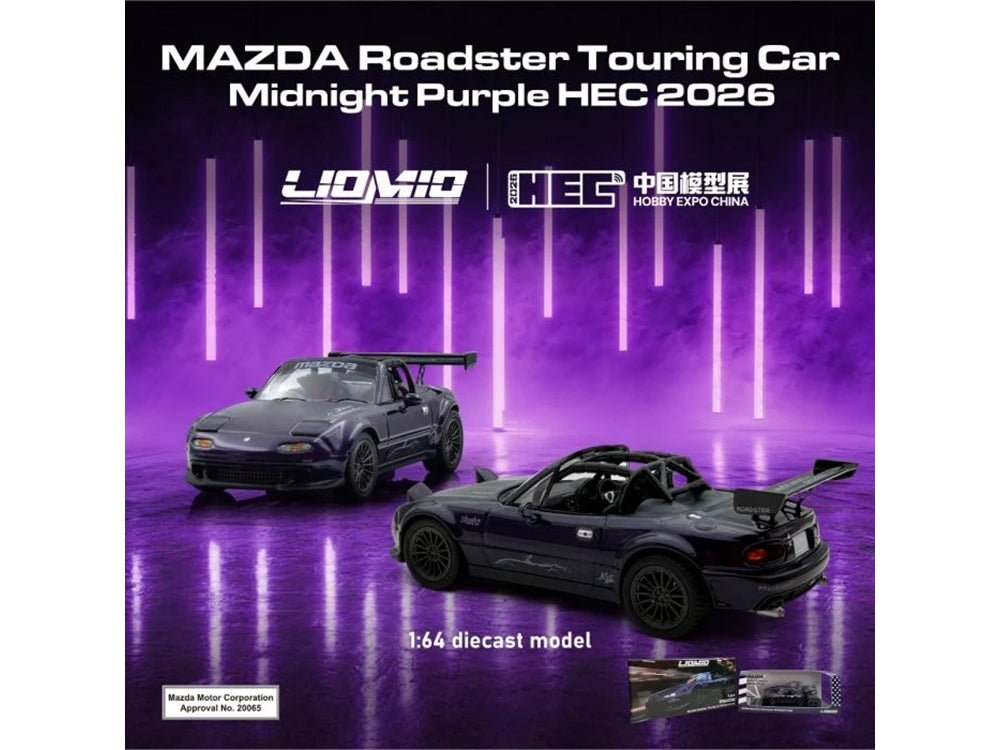 Mazda Roadster Touring Car RHD (Right Hand Drive) Midnight Purple Metallic "Hobby Expo China 2026 Event Edition" 1/64 Diecast Model Car by Liomio-Liomio-ModelCars.com