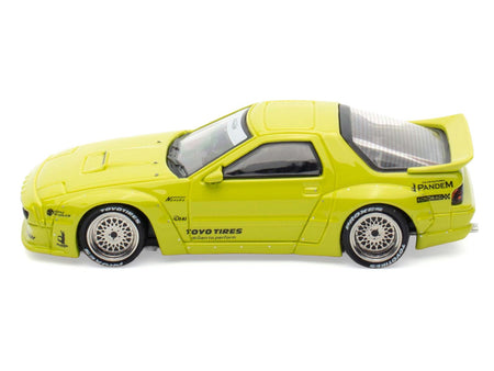 Mazda RX-7 (FC3S) "Pandem Aero" RHD (Right Hand Drive) Lime Green "The Model Car Show Malaysia 2025 Event Edition" 1/64 Diecast Model Car by Inno Models-Inno Models-ModelCars.com