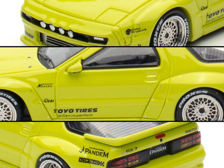 Mazda RX-7 (FC3S) "Pandem Aero" RHD (Right Hand Drive) Lime Green "The Model Car Show Malaysia 2025 Event Edition" 1/64 Diecast Model Car by Inno Models-Inno Models-ModelCars.com