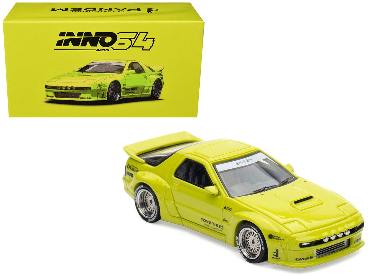 Mazda RX-7 (FC3S) "Pandem Aero" RHD (Right Hand Drive) Lime Green "The Model Car Show Malaysia 2025 Event Edition" 1/64 Diecast Model Car by Inno Models-Inno Models-ModelCars.com