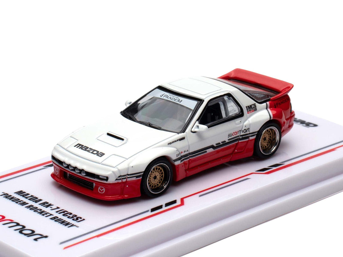 Mazda RX-7 (FC3S) "Pandem Rocket Bunny" White and Red with Black Stripes "The Model Car Show Singapore 2025 Event Edition" 1/64 Diecast Model Car by Inno Models-Inno Models-ModelCars.com