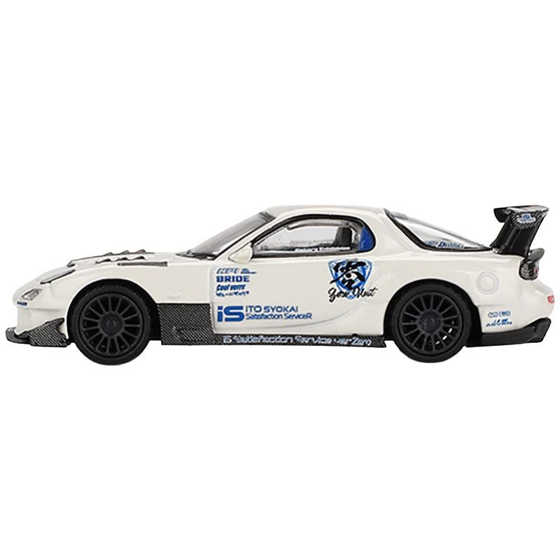 Mazda RX-7 (FD3S) "Itosyoukai Rei-gouki with RE Amemiya" RHD (Right Hand Drive) White with Graphics Limited Edition 1/64 Diecast Model Car by Mini GT-Mini GT-ModelCars.com