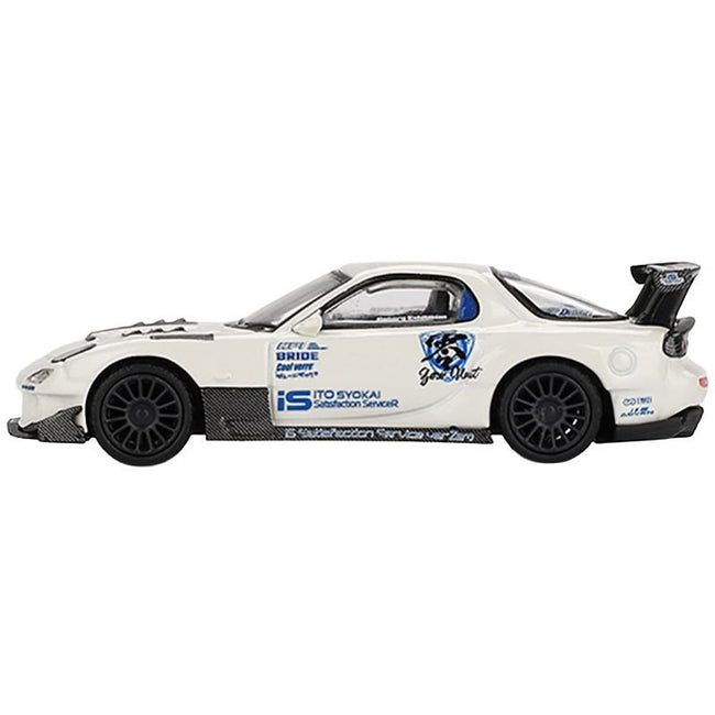 Mazda RX-7 (FD3S) "Itosyoukai Rei-gouki with RE Amemiya" RHD (Right Hand Drive) White with Graphics Limited Edition 1/64 Diecast Model Car by Mini GT-Mini GT-ModelCars.com