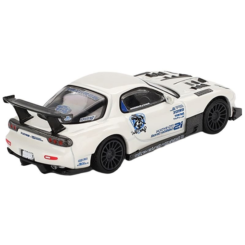 Mazda RX-7 (FD3S) "Itosyoukai Rei-gouki with RE Amemiya" RHD (Right Hand Drive) White with Graphics Limited Edition 1/64 Diecast Model Car by Mini GT-Mini GT-ModelCars.com