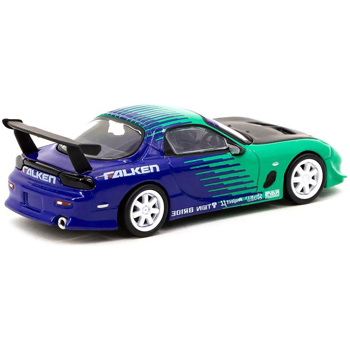Mazda RX - 7 FD3S RHD (Right Hand Drive) Green and Blue "Falken" Livery "Global64" Series 1/64 Diecast Model Car by Tarmac Works - Tarmac Works - ModelCars.com