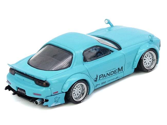 Mazda RX-7 (FD3S) RHD (Right Hand Drive) "Pandem Rocket Bunny" Light Blue 1/64 Diecast Model Car by Inno Models-Inno Models-ModelCars.com