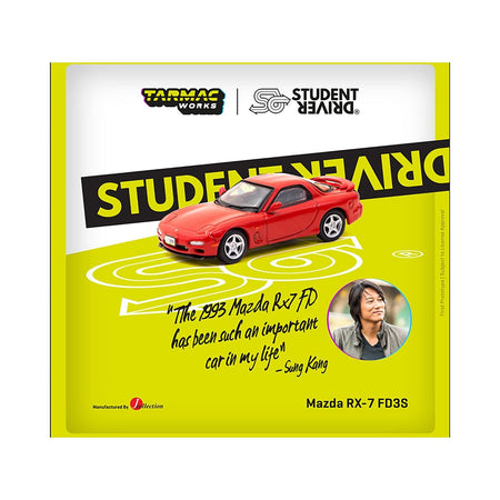 Mazda RX-7 FD3S RHD (Right Hand Drive) Red "Student Driver" "J Collection" Series 1/64 Diecast Model by Tarmac Works-Tarmac Works-ModelCars.com