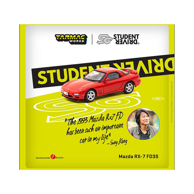 Mazda RX-7 FD3S RHD (Right Hand Drive) Red "Student Driver" "J Collection" Series 1/64 Diecast Model by Tarmac Works-Tarmac Works-ModelCars.com