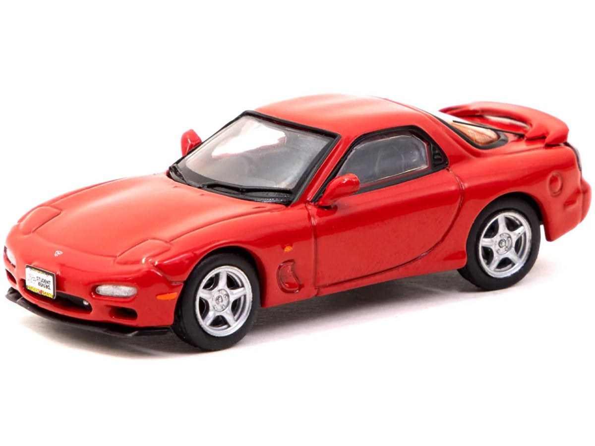 Mazda RX-7 FD3S RHD (Right Hand Drive) Red "Student Driver" "J Collection" Series 1/64 Diecast Model by Tarmac Works-Tarmac Works-ModelCars.com