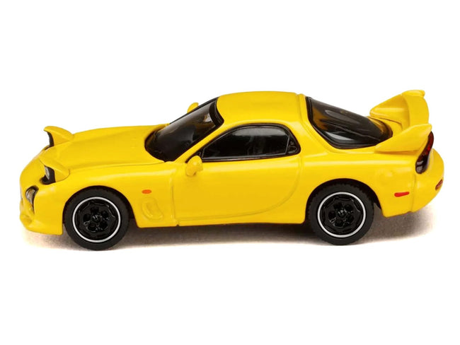Mazda RX-7 (FD3S) RHD (Right Hand Drive) Yellow "Initial D" (1995-2013) Manga "Diorama Set Series" 1/64 Diecast Model Car by Hobby Japan-Hobby Japan-ModelCars.com