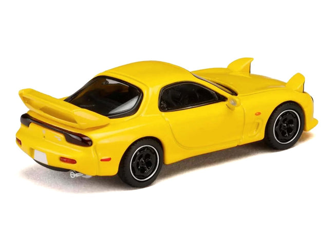 Mazda RX-7 (FD3S) RHD (Right Hand Drive) Yellow "Initial D" (1995-2013) Manga "Diorama Set Series" 1/64 Diecast Model Car by Hobby Japan-Hobby Japan-ModelCars.com