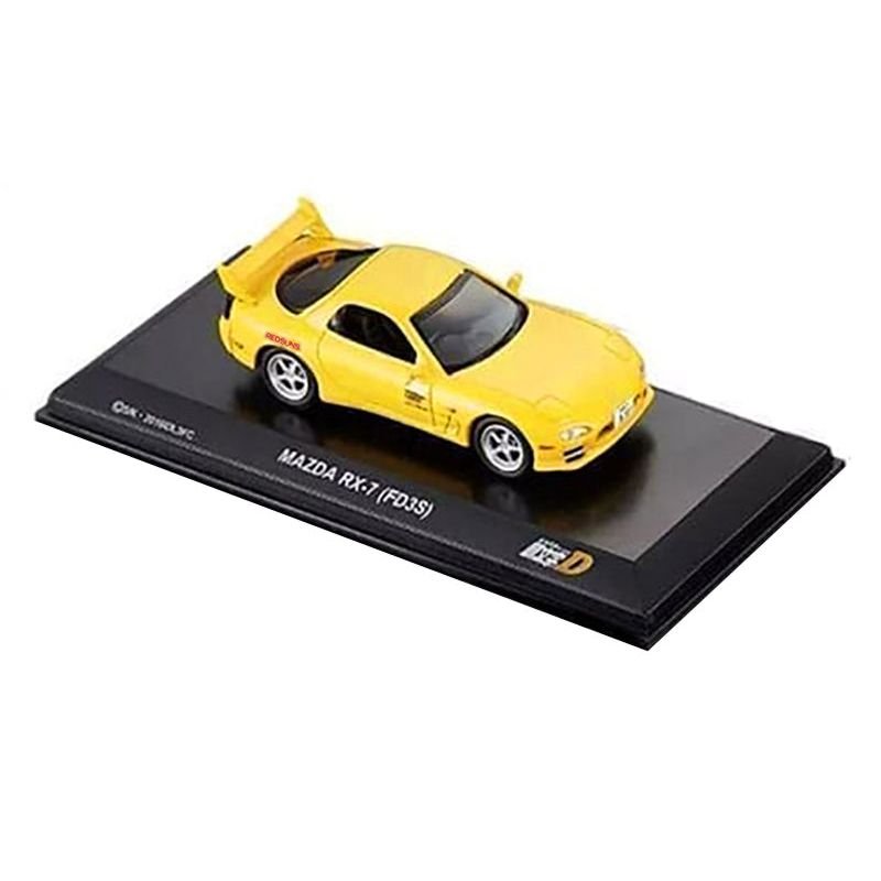 Mazda RX-7 (FD3S) RHD (Right Hand Drive) Yellow "Initial D" Manga 1/64 Diecast Model Car by Kyosho-Kyosho-ModelCars.com
