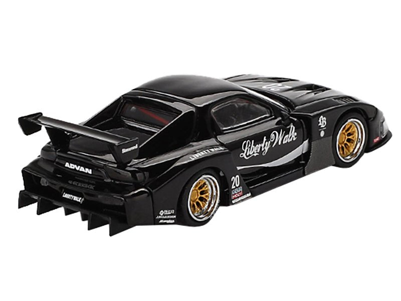 Mazda RX-7 LB-Super Silhouette #20 "Liberty Walk" Black Limited Edition 1/64 Diecast Model Car by Mini GT-Mini GT-ModelCars.com