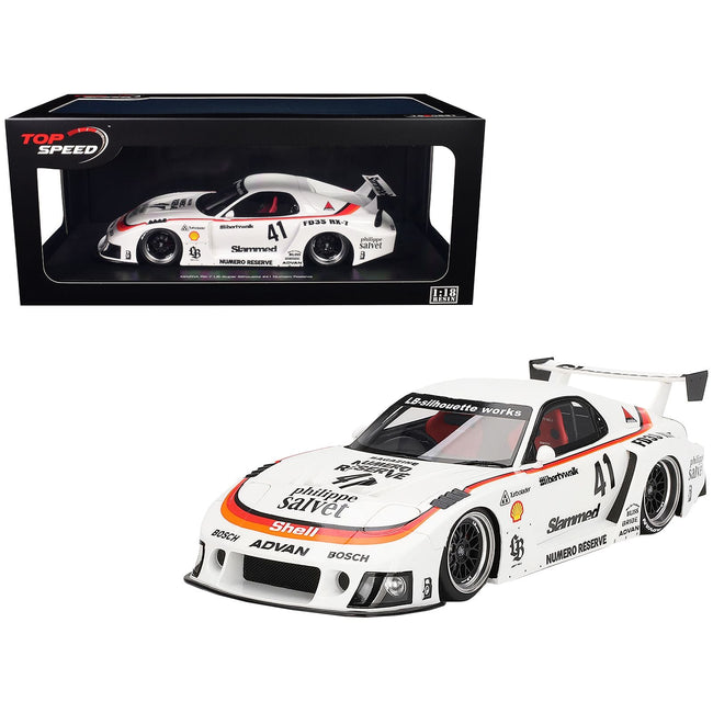 Mazda RX-7 LB-Super Silhouette #41 "Numero Reserve" White 1/18 Model Car by Top Speed-Top Speed-ModelCars.com