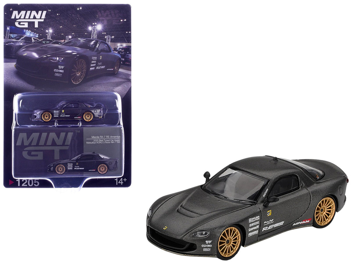 Mazda RX-7 RE-Amemiya "Matsukiyo KOKU 3 Rotor NA-7" Carbon Fiber "Tokyo Auto Salon 2025 Best Tuned Car Award" Limited Edition 1/64 Diecast Model Car by Mini GT-Mini GT-ModelCars.com