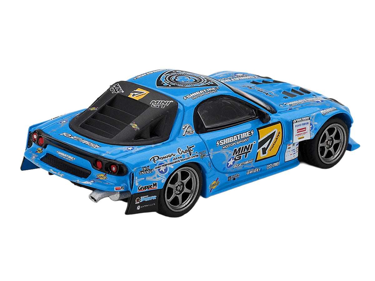 Mazda RX-7 RE-Amemiya RHD (Right Hand Drive) Blue with Graphics "D1GP" (2025) Limited Edition 1/64 Diecast Model Car by Mini GT-Mini GT-ModelCars.com