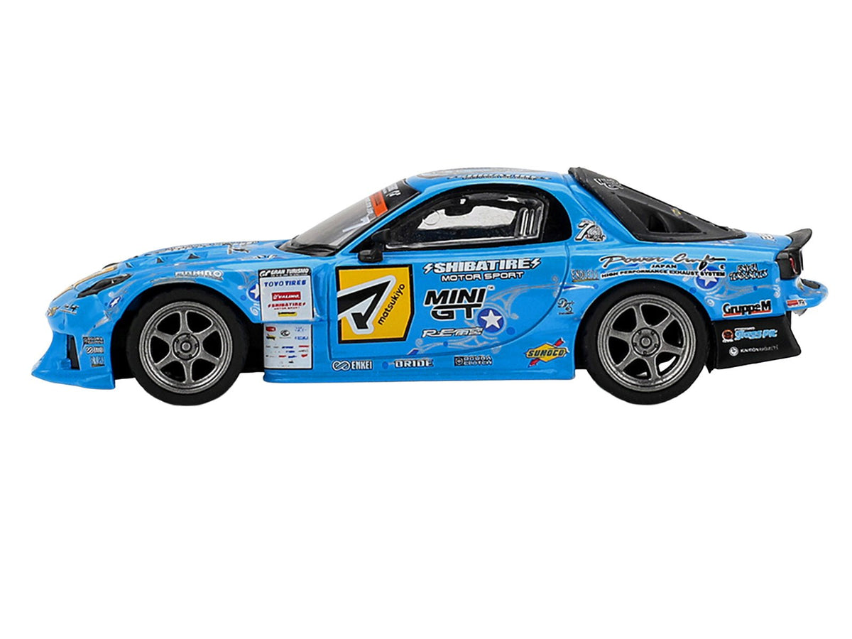 Mazda RX-7 RE-Amemiya RHD (Right Hand Drive) Blue with Graphics "D1GP" (2025) Limited Edition 1/64 Diecast Model Car by Mini GT-Mini GT-ModelCars.com