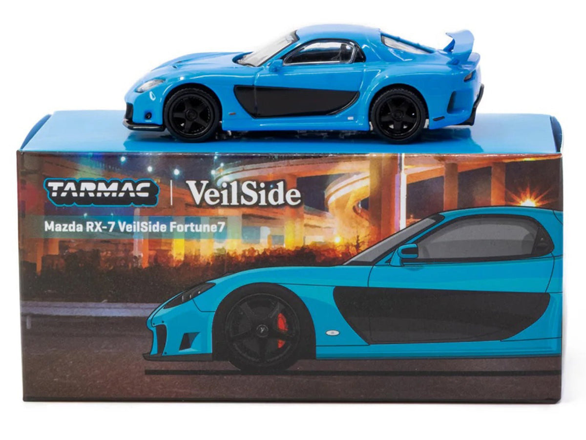Mazda RX-7 "VeilSide Fortune7" RHD (Right Hand Drive) Blue "Global64" Series 1/64 Diecast Model Car by Tarmac Works-Tarmac Works-ModelCars.com
