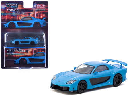 Mazda RX-7 "VeilSide Fortune7" RHD (Right Hand Drive) Blue "Global64" Series 1/64 Diecast Model Car by Tarmac Works-Tarmac Works-ModelCars.com