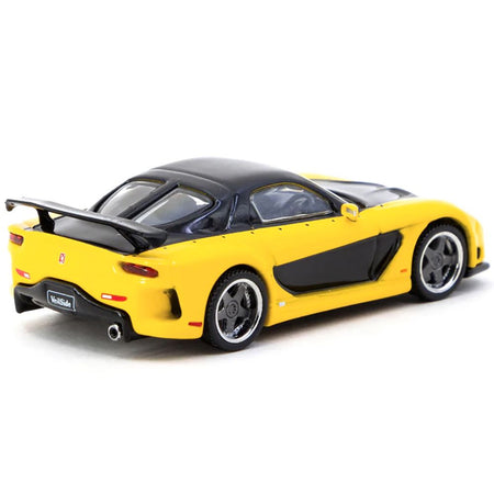 Mazda RX-7 VeilSide Fortune7 RHD (Right Hand Drive) Yellow and Black "Global64" Series 1/64 Diecast Model by Tarmac Works-Tarmac Works-ModelCars.com