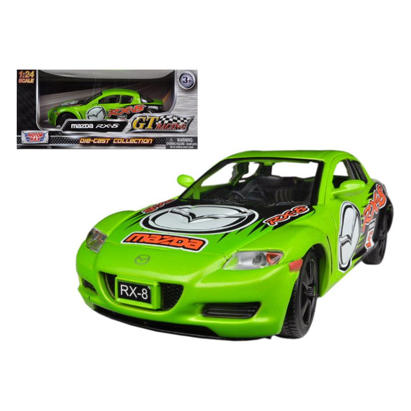 Mazda RX - 8 5 Green "GT Racing" Series 1/24 Diecast Model Car by Motormax - Motormax - ModelCars.com