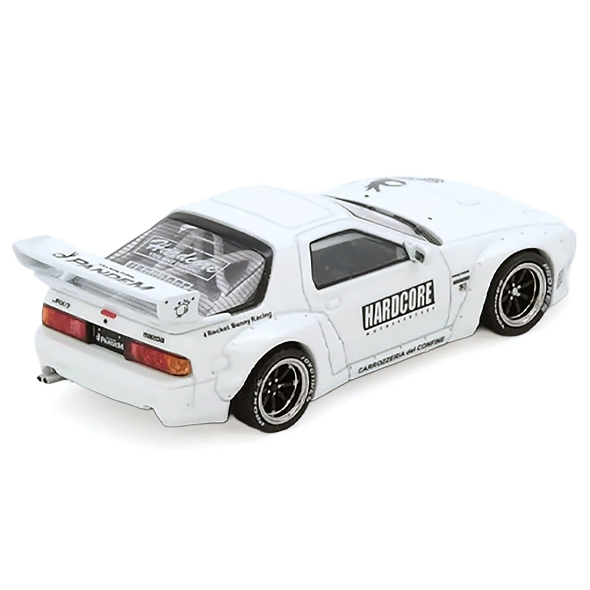 Mazda RX7 (FC3S) "Pandem Aero" Widebody Kit White with Graphics 1/64 Diecast Model Car by Inno Models-Inno Models-ModelCars.com
