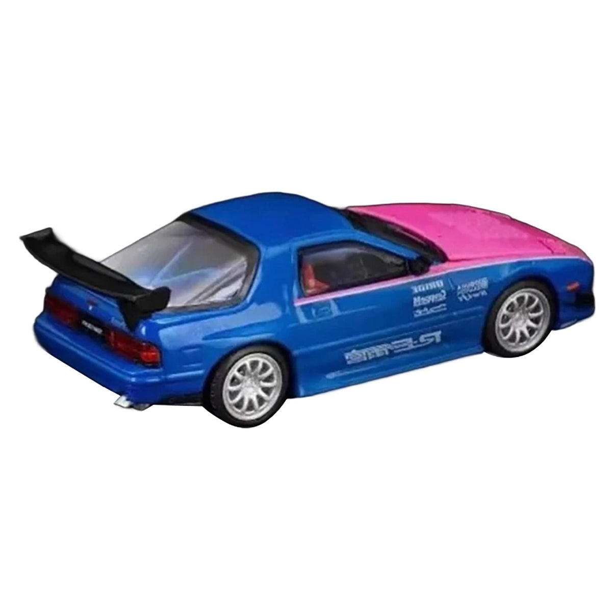 Mazda RX7 (FC3S) RE Amemiya RHD (Right Hand Drive) Blue Metallic with Pink Hood "APA XPO 2025 Exclusive" 1/64 Diecast Model Car by Pop Race-Pop Race-ModelCars.com