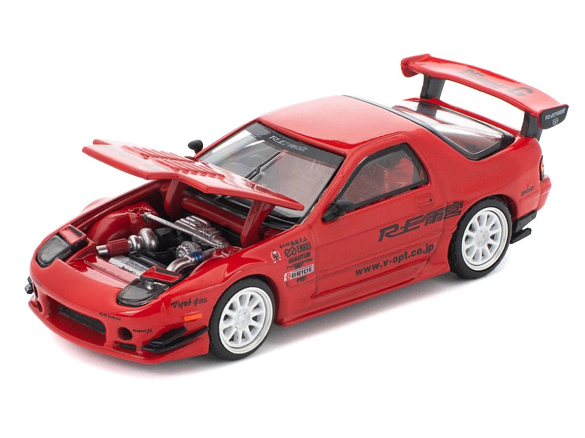 Mazda RX7 (FC3S) RE Amemiya RHD (Right Hand Drive) Red Metallic 1/64 Diecast Model Car by Pop Race-Pop Race-ModelCars.com