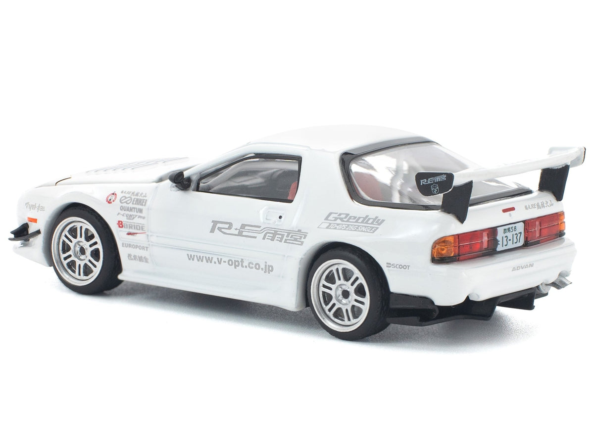 Mazda RX7 (FC3S) RE Amemiya RHD (Right Hand Drive) White 1/64 Diecast Model Car by Pop Race-Pop Race-ModelCars.com