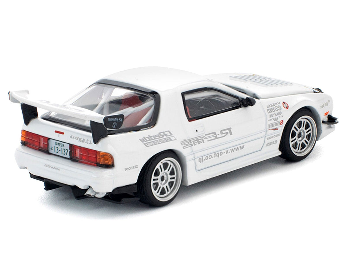 Mazda RX7 (FC3S) RE Amemiya RHD (Right Hand Drive) White 1/64 Diecast Model Car by Pop Race-Pop Race-ModelCars.com