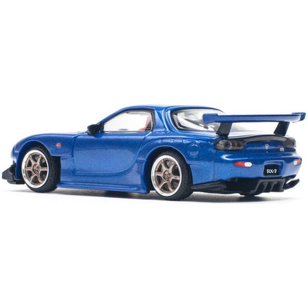 Mazda RX7 (FD) "RE Amemiya" RHD (Right Hand Drive) Blue Metallic with Carbon Top 1/64 Diecast Model Car by Pop Race - Pop Race - ModelCars.com