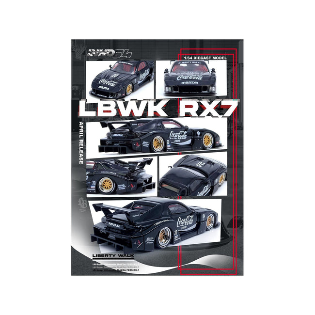 Mazda RX7 (FD3S) LB - Super - Silhouette RHD (Right Hand Drive) 20 "Coca - Cola Zero" Black 1/64 Diecast Model Car by Inno Models - Inno Models - ModelCars.com